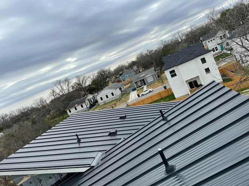 Standing seam metal roof panels with vents for Skylight Repair in Capitol View